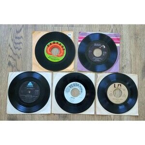 Lot of 5 Vintage Vinyl 45's Don McLean Creedence Clearwater Revival Alabama